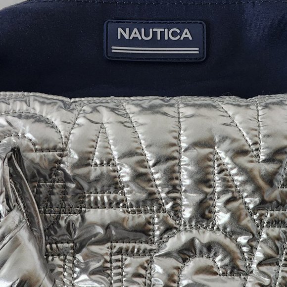 Nautica Leah Metallic Silver Tote - Picture 4 of 5